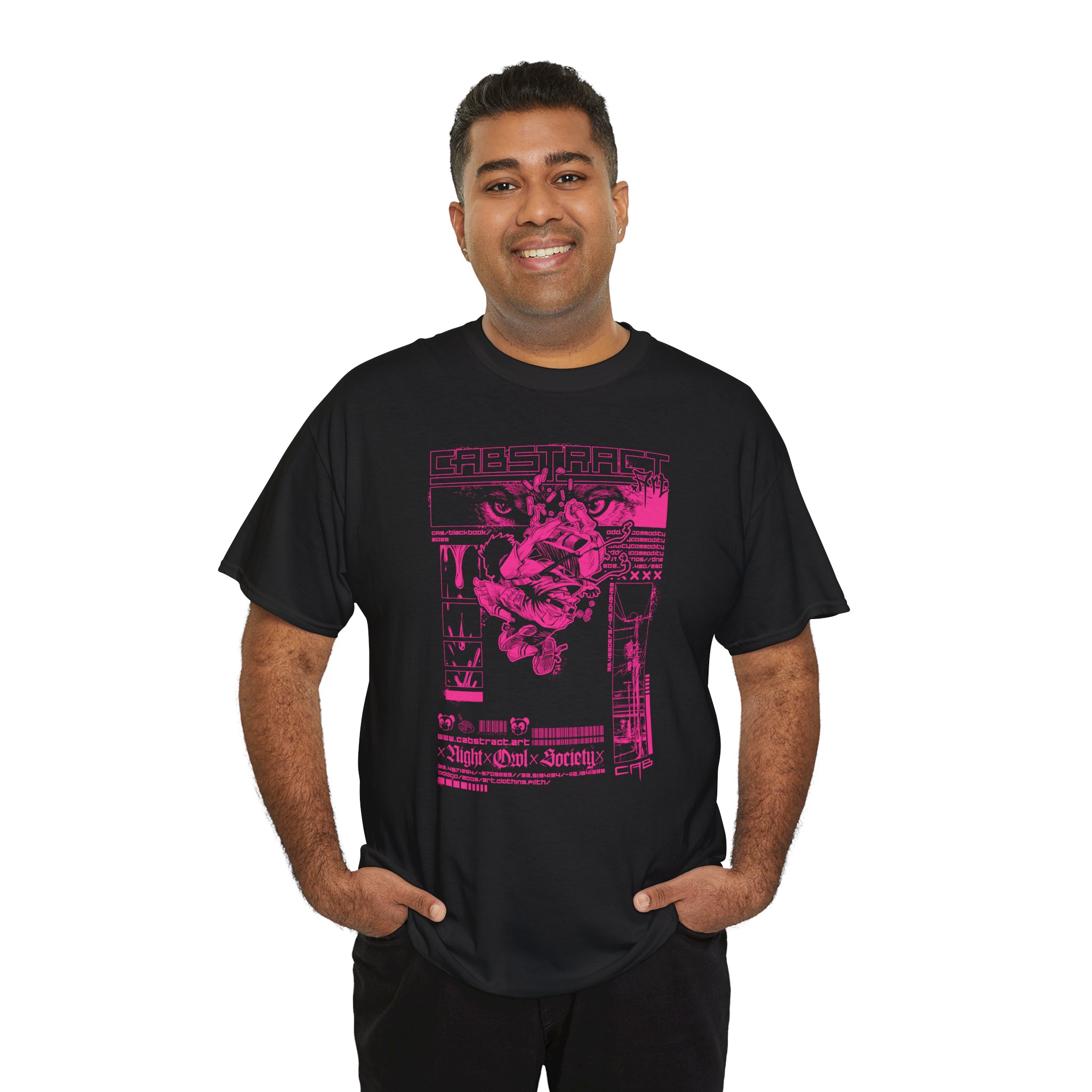 CABSTRACT 2025 : Pink on Black : Casual Tee - Image 2